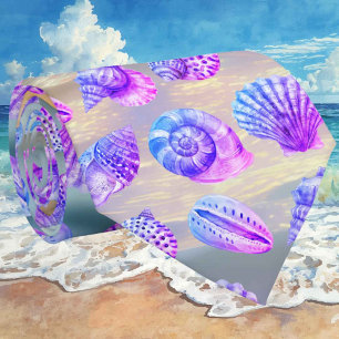Col cravate motif nautique océan coquillage