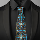 Col cravate motif X étoile or brun
