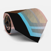 col cravate multicolore art tribal visage abstrait (Roulé)