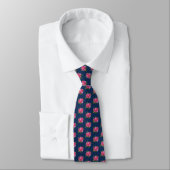 Col cravate Navy avec roses et dahlias (Attaché)