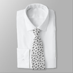 Col cravate noir et blanc à motif géométrique tend