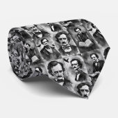 Col cravate noir et blanc Edgar Allan Poe (Roulé)