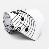Col cravate noir et blanc Notes de musique (Roulé)