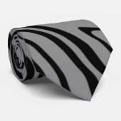 Col cravate noir et gris lignes abstraites déformé (Roulé)