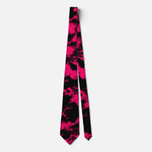 Col cravate noir rose chaud