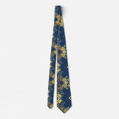 Col cravate or et bleu abstrait (Dos)