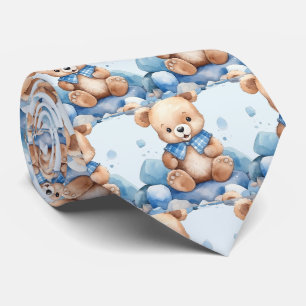 Col cravate Ours en peluche Bleu
