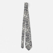 Col cravate paisley bleu or et blanc de luxe (Dos)
