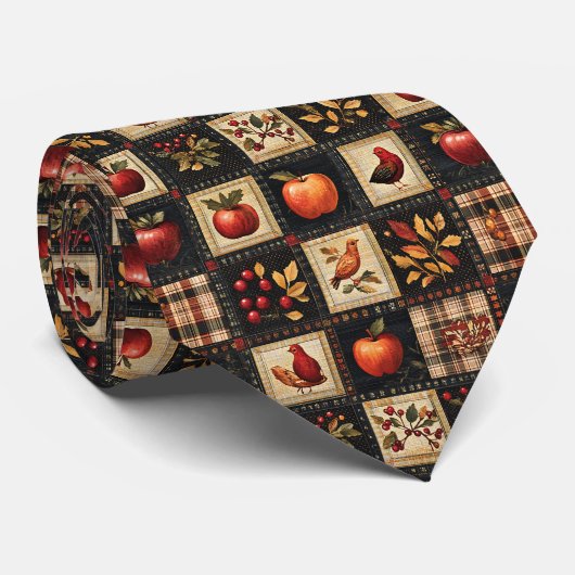 Col cravate patchwork automne (Roulé)