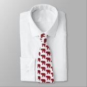 Col cravate plaid rouge noir en forme d'ours (Attaché)