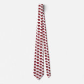 Col cravate plaid rouge noir en forme d'ours (Devant)