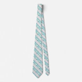 Col cravate rayé moderne turquoise gemme fractale (Devant)