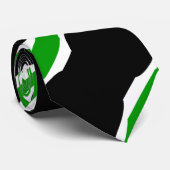 Col cravate rayé motif vert et noir (Roulé)