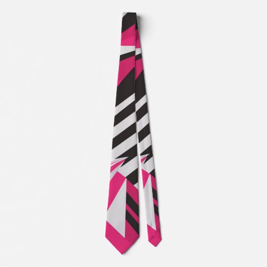 Col cravate rose et blanc accrocheur (Devant)