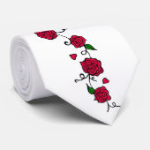 Col cravate roses rouges romantiques (Roulé)