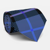 Col cravate tartan bleu (Roulé)