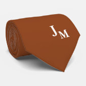 Col cravate uni Monogramme | Rouille Orange Brûlé (Roulé)
