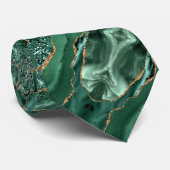 Col cravate vert émeraude paillettes or (Roulé)