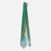 Col cravate vert et or Fluid Swirl Marble (Devant)