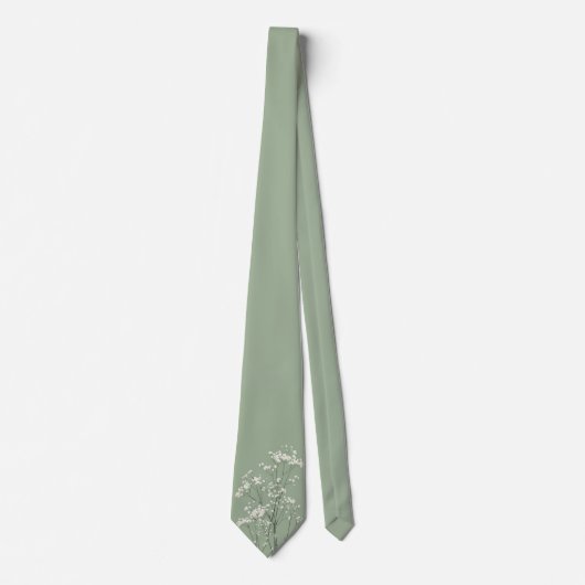 Col cravate vert sauge avec détail floral de Gypso (Devant)