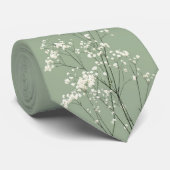 Col cravate vert sauge avec détail floral de Gypso (Roulé)