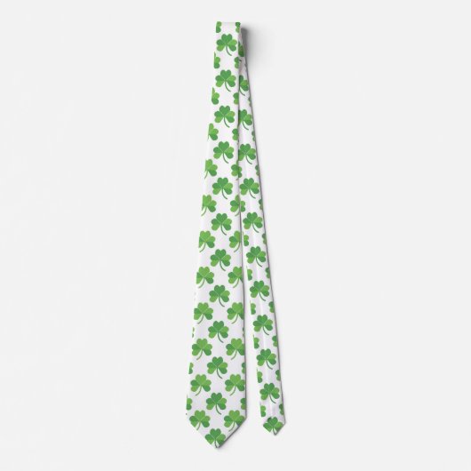 Col cravate vert trèfle Saint-Patrick pour hommes (Devant)