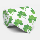 Col cravate vert trèfle Saint-Patrick pour hommes (Roulé)