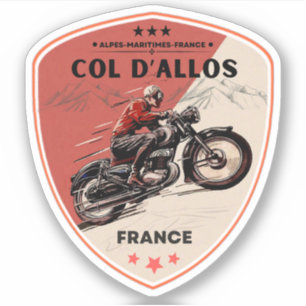 Col d'Allos, Franse Alpen motortour Sticker