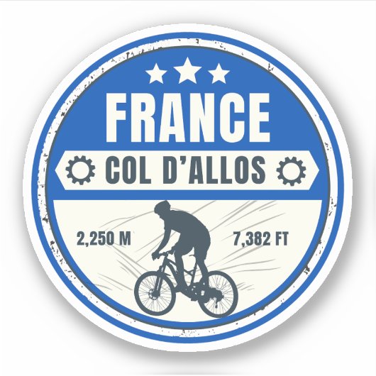Col d'Allos, Franse Alpes fietstocht Sticker (Voorkant)