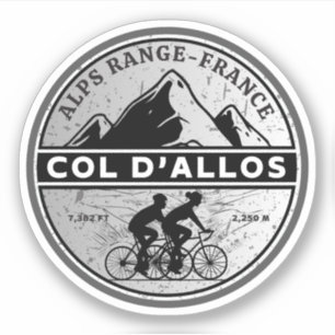 Col d'Allos, Franse Alpes fietstocht Sticker