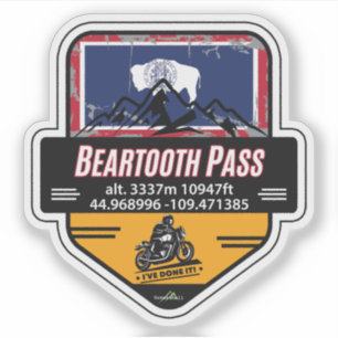 Col de Beartooth US 212 Moto 01 Autocollant