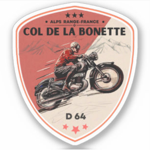 Col de la Bonette Franse Alpen motortour Sticker