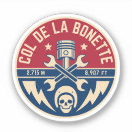 Col de la Bonette Franse Alpes motorfiets tour Sticker