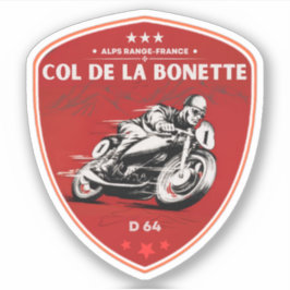 Col de la Bonette Franse Alpes motorfiets tour Sticker