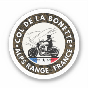 Col de la Bonette Franse Alpes motorfiets tour Sticker