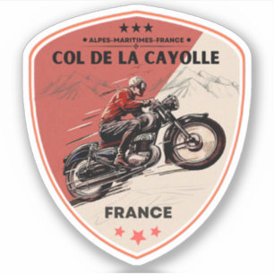 Col de la Cayolle Franse Alpen motortour Sticker