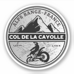 Col de la Cayolle Franse Alpen motortour Sticker