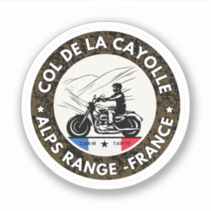 Col de la Cayolle Franse Alpen motortour Sticker