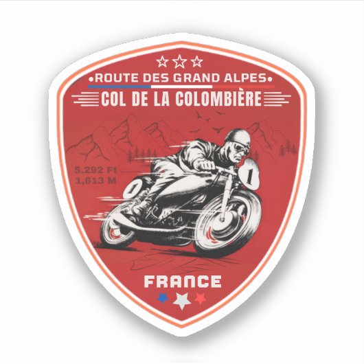col de la colombiere , franse alpen sticker (Voorkant)