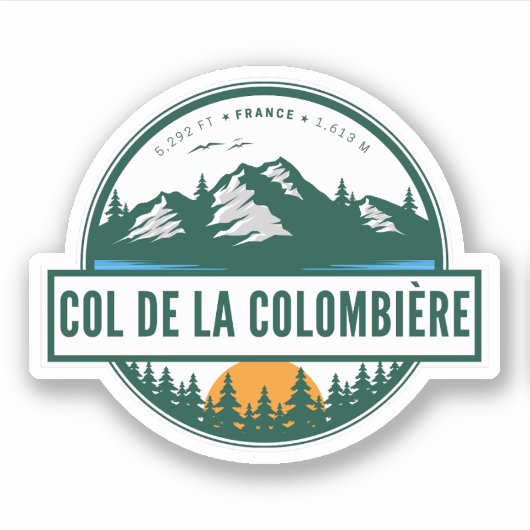 col de la colombiere , franse alpen sticker (Voorkant)