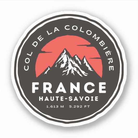 col de la colombiere , franse alpen sticker (Voorkant)