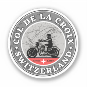 Col de la Croix Zwitserse Alpen motorfietstocht Sticker