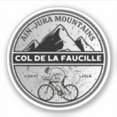 Col de la Faucille Franse Alpes fietstocht Sticker (Voorkant)