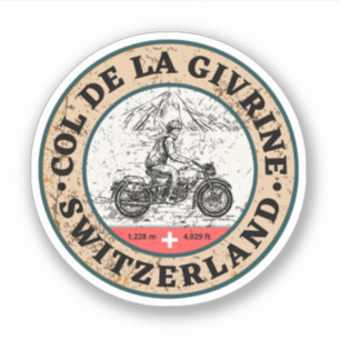 Col de la Givrine zwitserse-alpen motorfiets Cadea Sticker