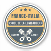 Col de la Lombarde Franse Alpes motortocht Sticker (Voorkant)