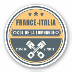 Col de la Lombarde Franse Alpes motortocht Sticker