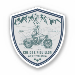 Col de l'Aiguillon zwitserse-alpen motorfietstocht Sticker