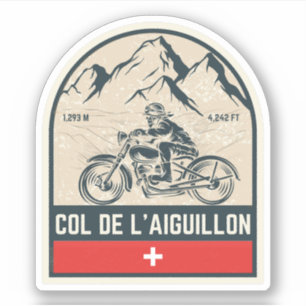 Col de l'Aiguillon Zwitserse Alpen motorfietstocht Sticker