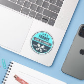 Col de l'Iseran Franse Alpes motorfiets tour Sticker (Laptop met iPhone)