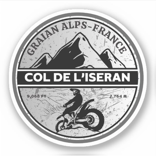 Col de l'Iseran Franse Alpes motorfiets tour Sticker (Voorkant)